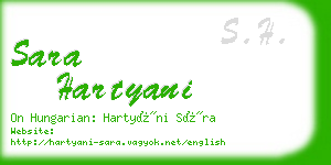 sara hartyani business card